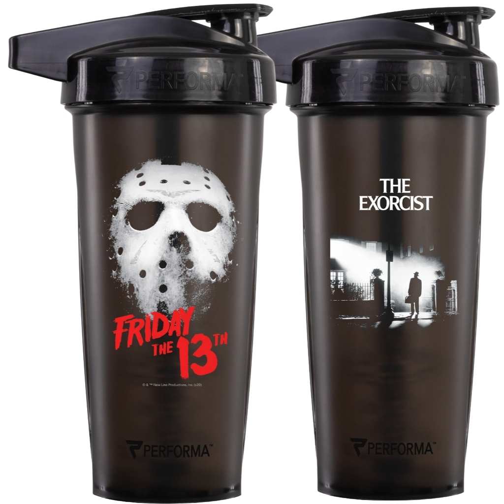 2 Pack Bundle, Horror Collection, ACTIV Shaker Cups, 28oz, Friday the 13th & The Exorcist, Performa USA