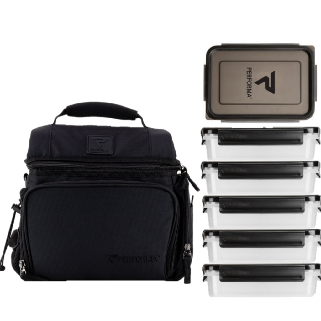 6 Meal Cooler Bag, Black on Black