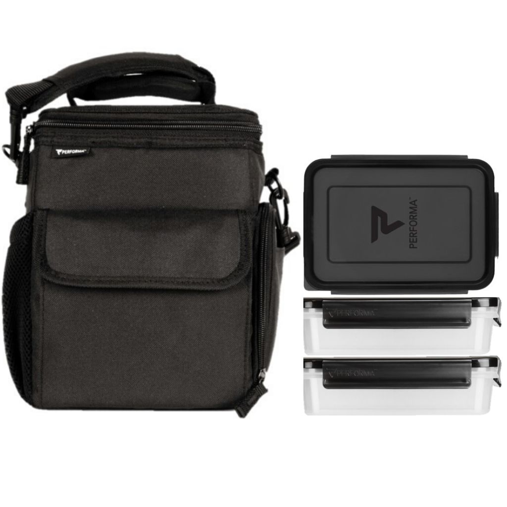 3 Meal Cooler Bag, Black, Performa USA