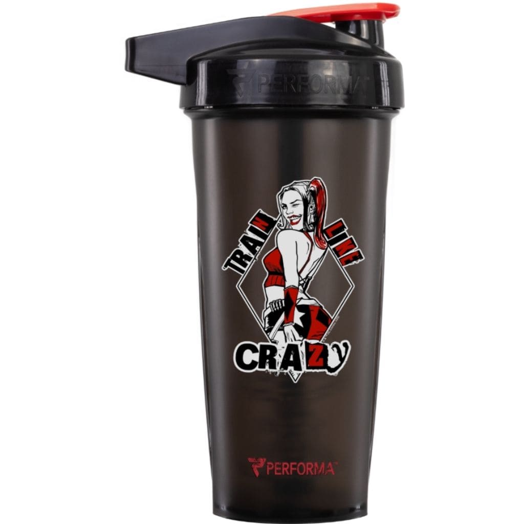 ACTIV Shaker Cup, 28oz, DC Comics: Harley Quinn, Train like crazy, Black, Performa USA