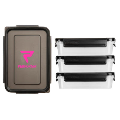 Meal Containers, Black/Pink, Performa USA