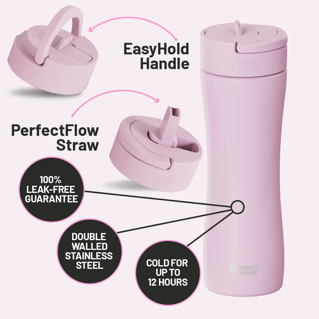 LUMA Stainless Steel Shaker Cup with Straw, 22oz