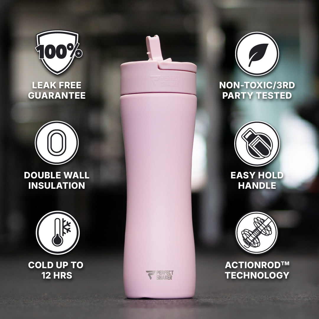 LUMA Stainless Steel Shaker Cup with Straw, 22oz