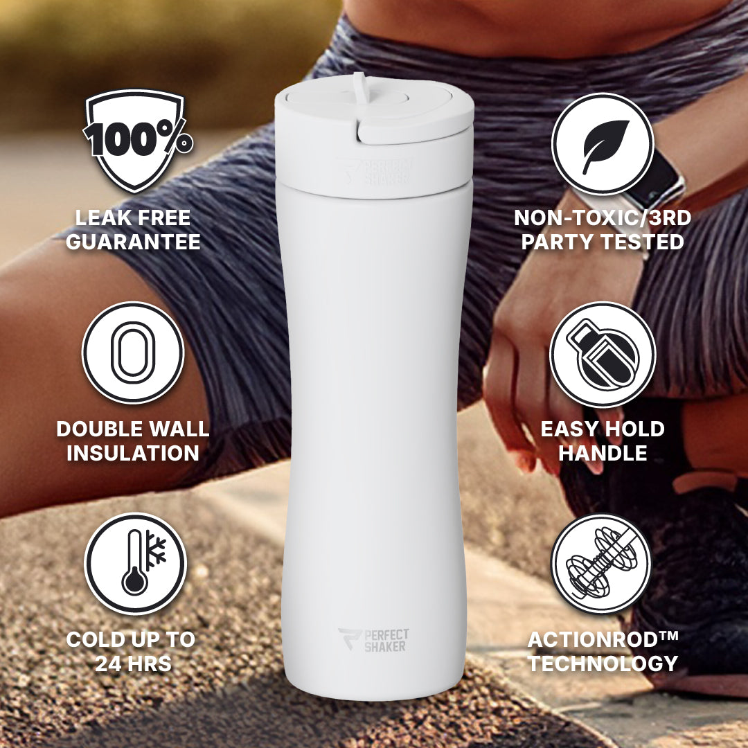 LUMA Stainless Steel Shaker Cup with Straw, 22oz