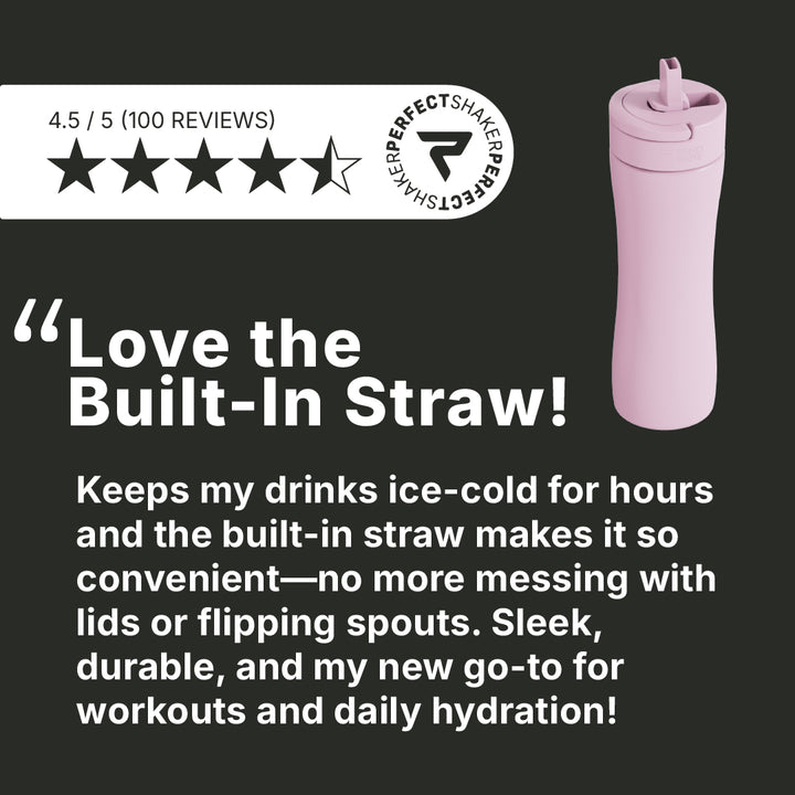 LUMA Stainless Steel Shaker Cup with Straw, 22oz