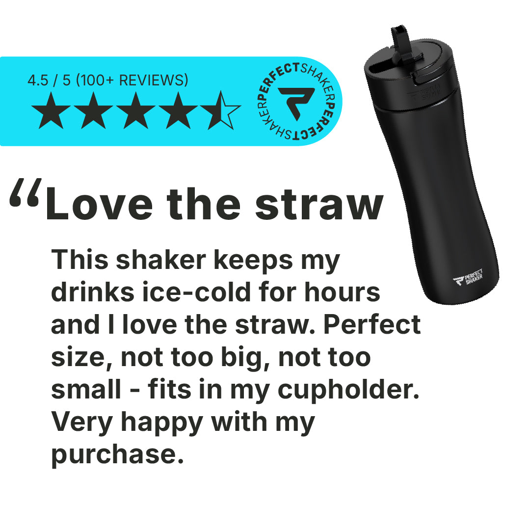 LUMA Stainless Steel Shaker Cup with Straw, 22oz