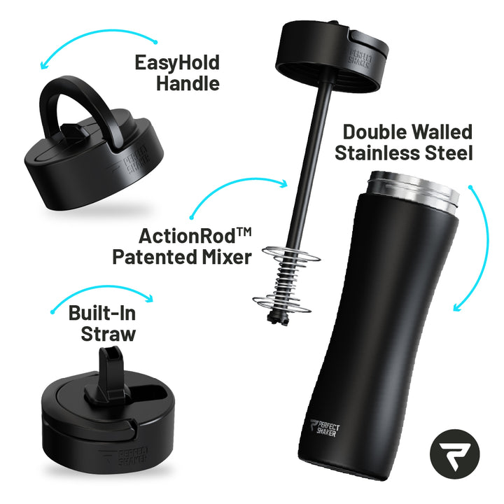 LUMA Stainless Steel Shaker Cup with Straw, 22oz