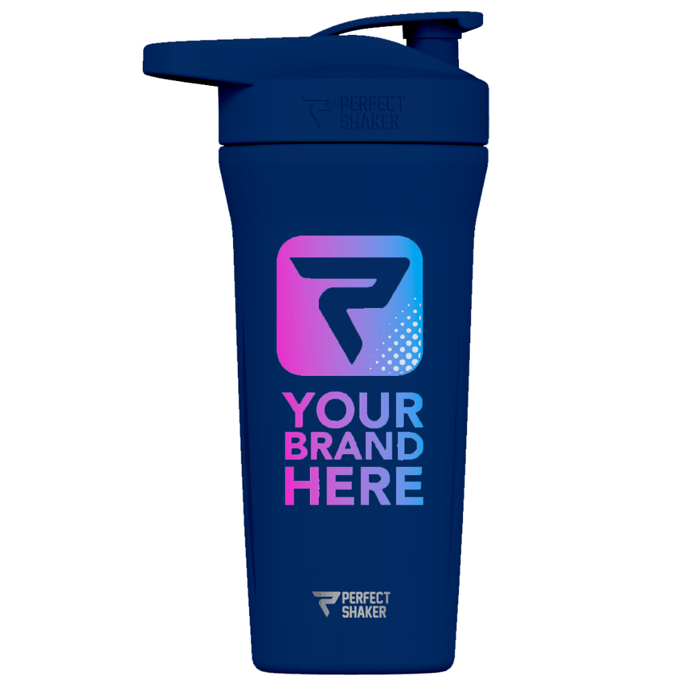 Custom blue stainless steel ACTIV shaker cup with logo #color_blue