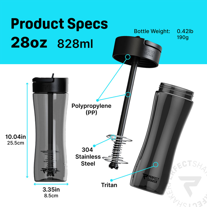 LUMA Tritan Shaker Cup with Drinking Straw, 28oz