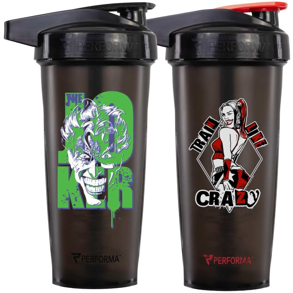 2 Pack Bundle, ACTIV Shaker Cups, 28oz, Joker & Harley Quinn, Performa USA