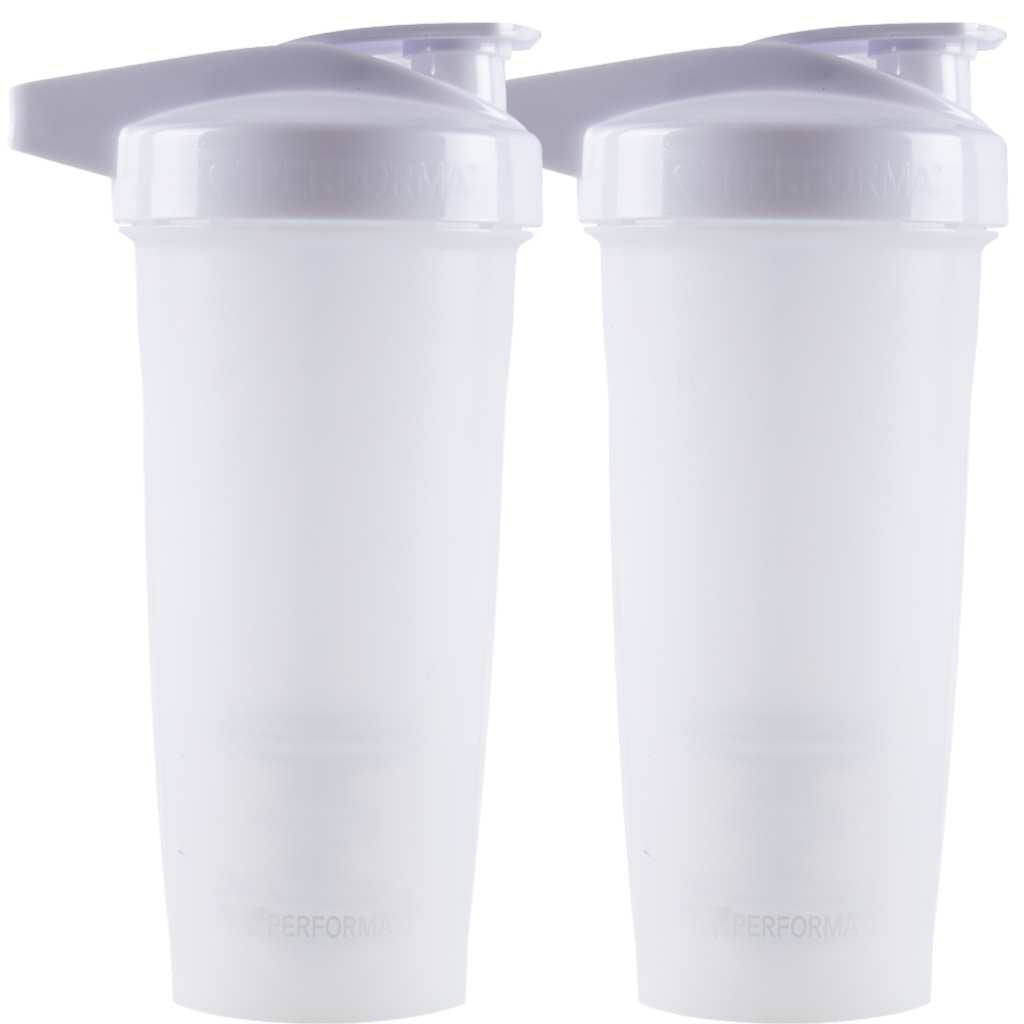 2 Pack Bundle, ACTIV Shaker Cups, 28oz, White, Performa USA