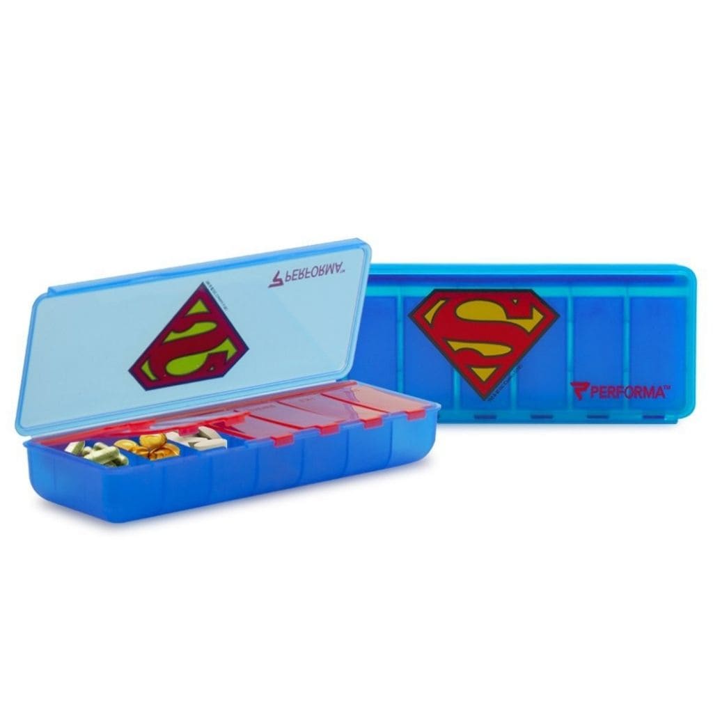 7 Day Pill Container, DC Comics: Superman, Blue, Performa USA