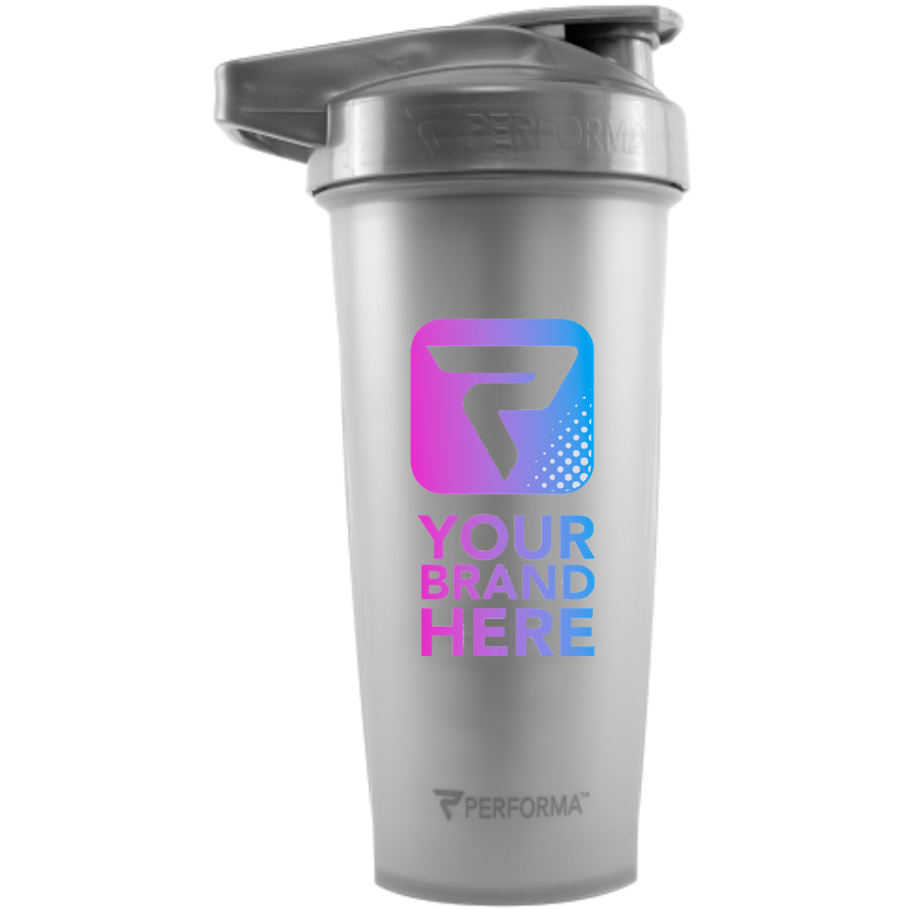 ACTIV Shaker Cup, 28oz, Metallic Silver, Your Brand Here, Performa Custom