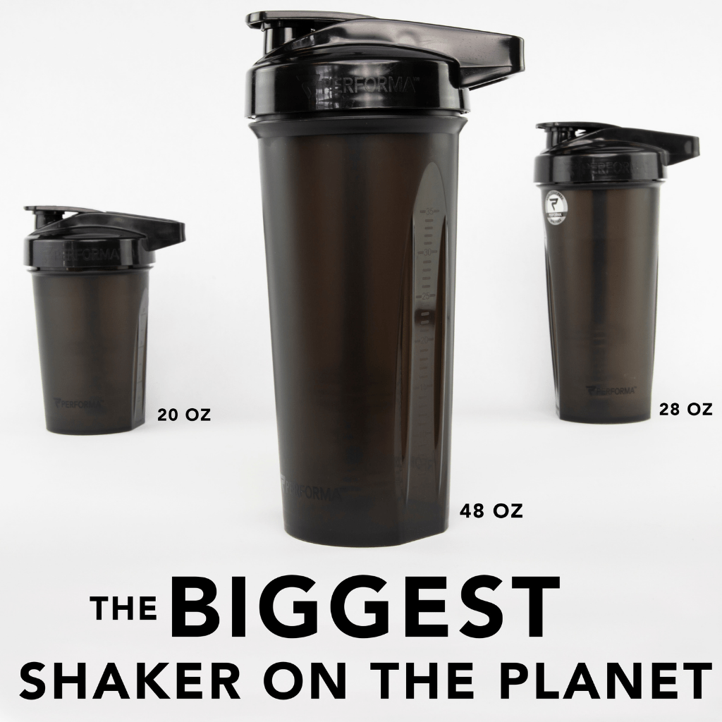 ACTIV Shaker Cup, 48oz, Black, The Biggest Shaker on the Planet, Performa