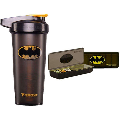 2 Pack Batman Bundle, ACTIV 28oz Shaker and 7 Day Pill Container, Performa