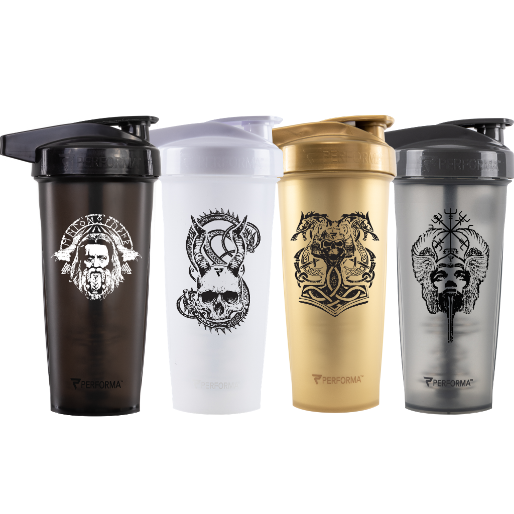 4 Pack - ACTIV Shaker Cups, 28oz, Norse Mythological Series, Performa USA