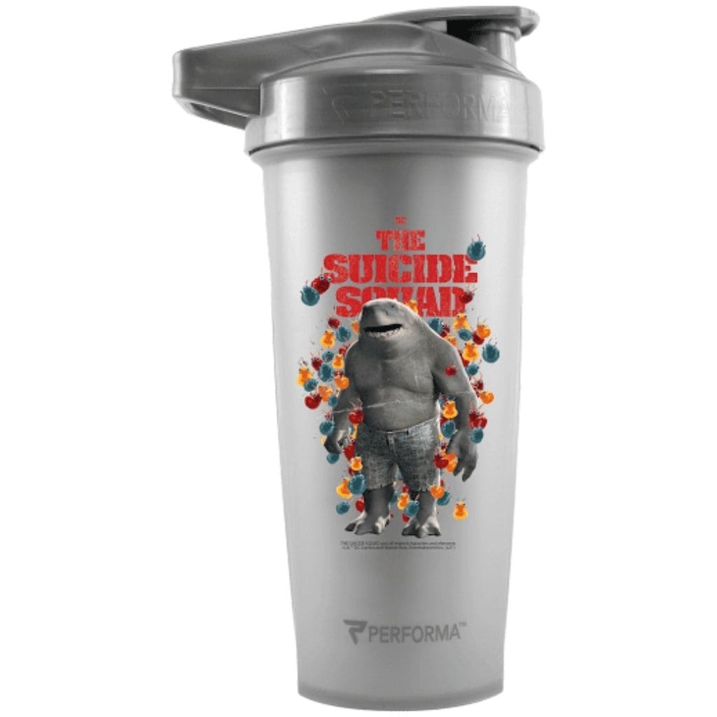 ACTIV Shaker Cup, 28oz, DC Comics: The Suicide Squad - King Shark, Metallic Silver, Performa USA